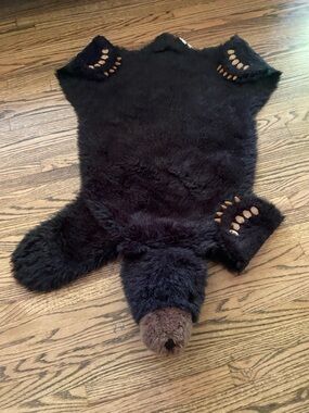 Plush Bear Rug Kids Accessory - Black